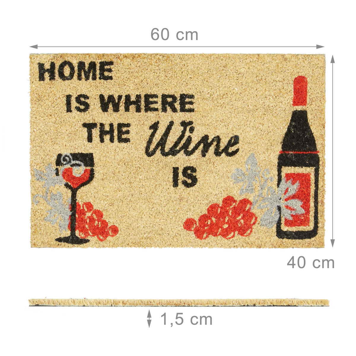 FUSSMATTE - Hellbraun, Kunststoff/Textil (60/40cm) - Relaxdays