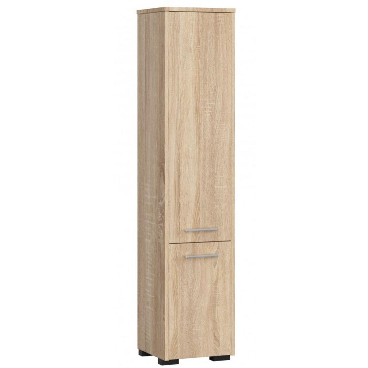 HOCHSCHRANK Sonoma-Eiche 30x30x140 cm - Silberfarben/Sonoma Eiche, Holzwerkstoff/Kunststoff (30/140/30cm) - Akord