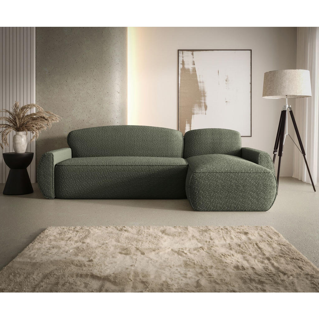 Thumbnail - Bedante Ecksofa, Dunkelgrün, Textil, 240x145 cm, Wohnzimmer, Sofas & Couches, Wohnlandschaften, Ecksofas