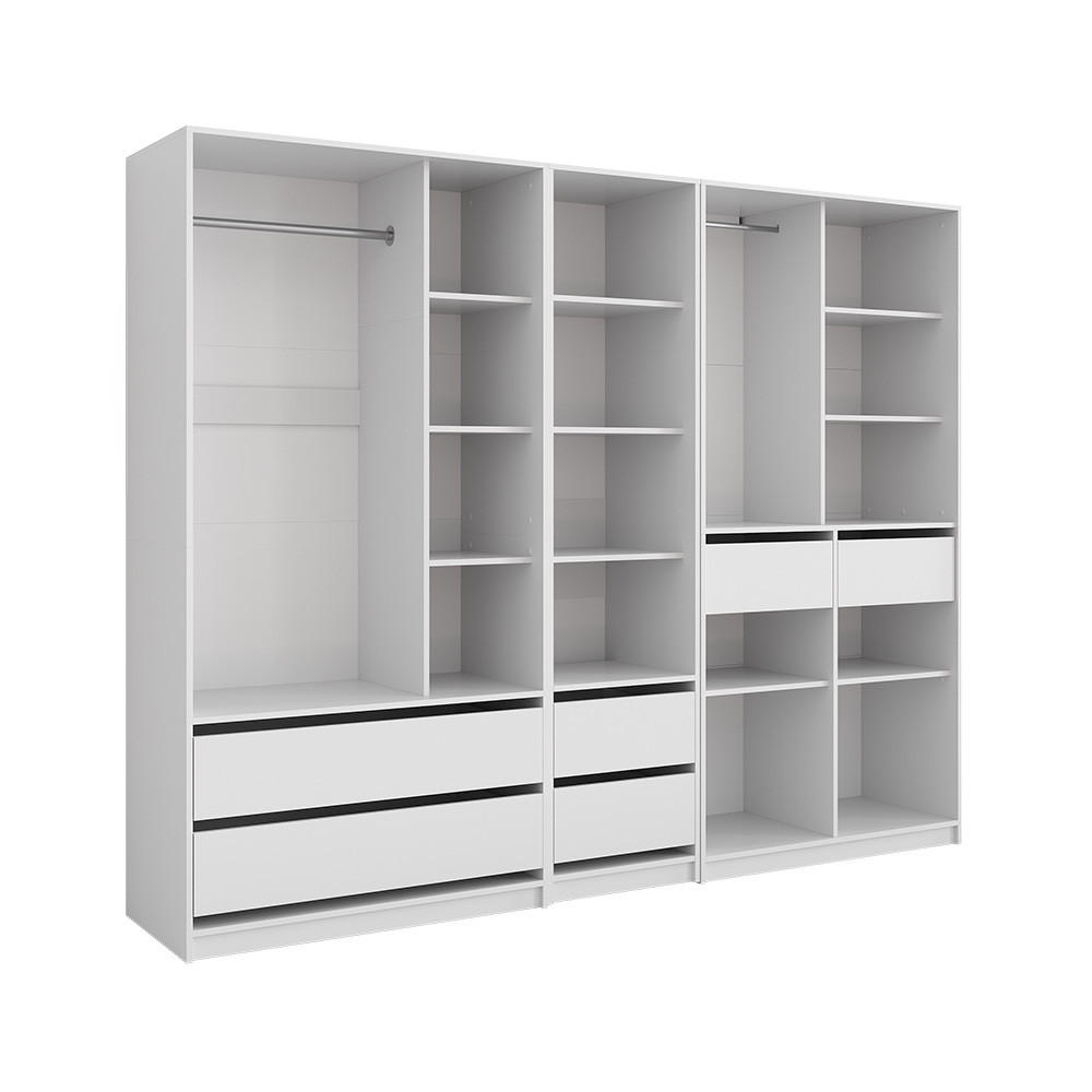 Vicco ŠATNÍ SKŘÍŇ Elmo Bílá 100 x 200 cm Sada 3 kusů