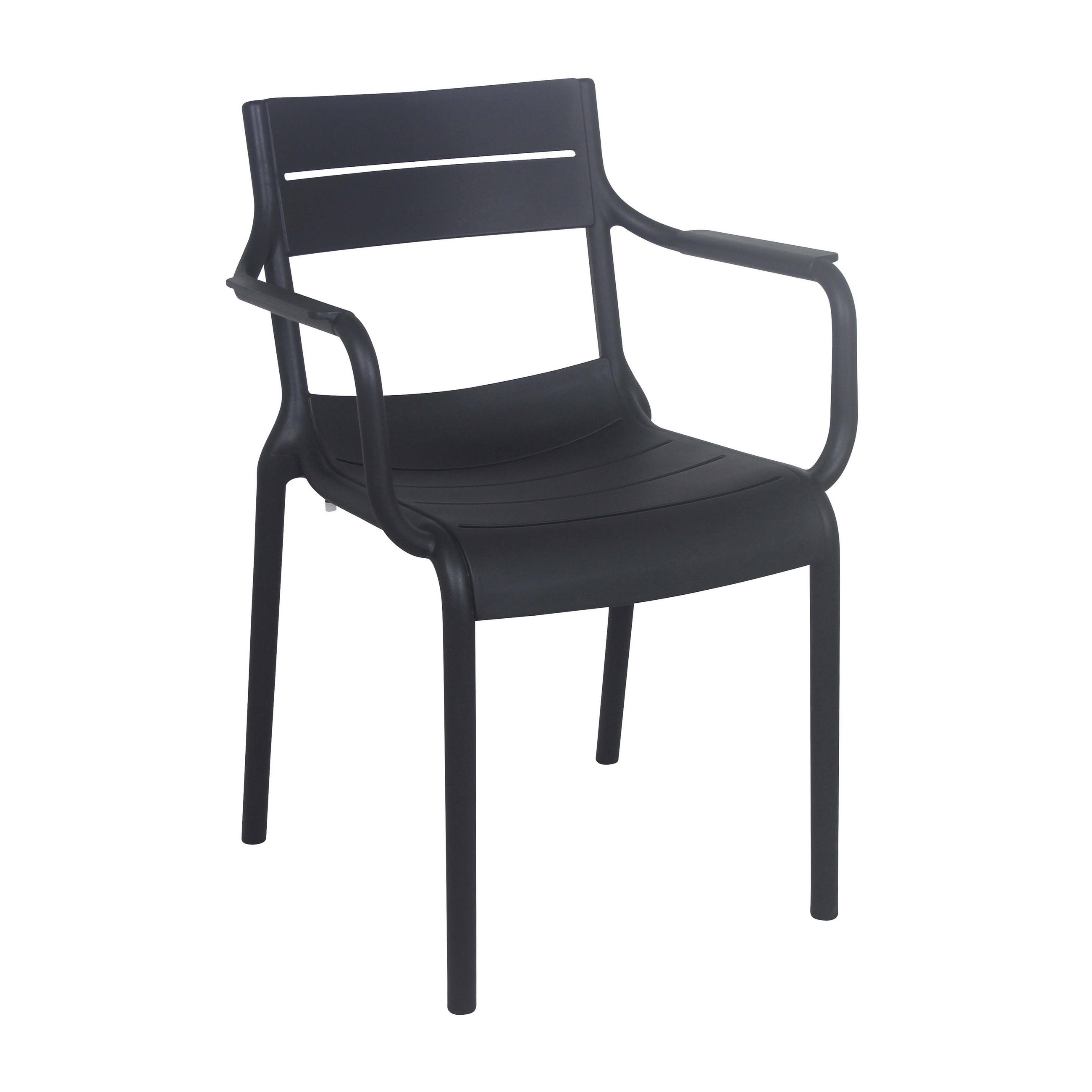 GARTENSTUHL, Schwarz - Schwarz, Kunststoff (55/59cm) - Oviala