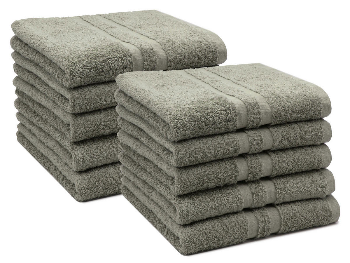 HANDTÜCHER, 10er-Set, 50x100 cm, 100% Baumwolle, Braun - Taupe, Textil (50/100cm) - Zollner