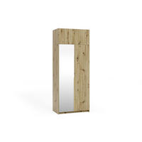 DREHTÜRENSCHRANK THALIA 100/250/58cm 2-türig mit Spiegel Eiche Artisan - Eiche Artisan, Holzwerkstoff (100/250/58cm) - MASSENO