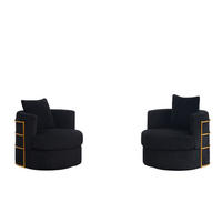 SESSEL 2er-Set 360° drehbar mit Stauraum, DE-42295, Schwarz - Schwarz, Textil (76/78/79cm) - ComfortXL