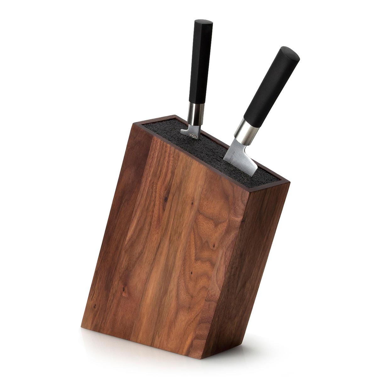 MESSERBLOCK mit flexiblem Einsatz, schräg stehend, Walnussholz - Braun, Holz (28/9/29cm) - Continenta