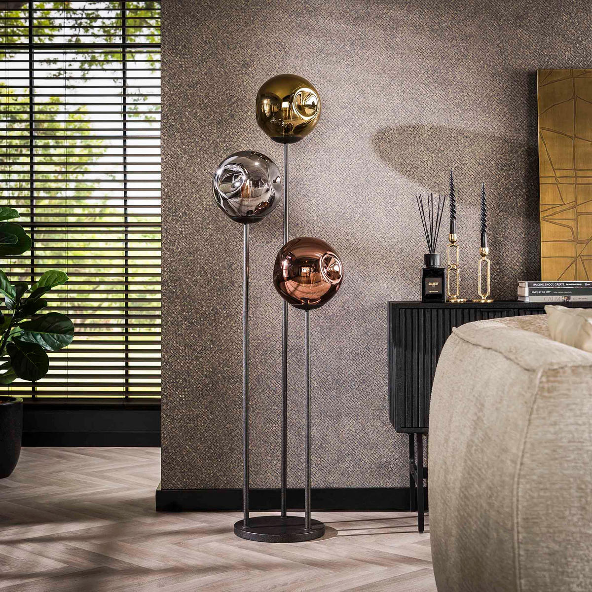 TISCHLEUCHTE Stellar Schwarz 32/32/164 cm - Schwarz, Glas (32/32/164cm) - Hoyz Collection
