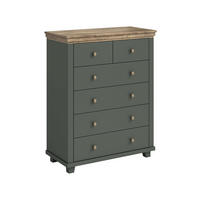 KOMMODE Martin Grün und Holz - Grün, Holzwerkstoff (90/112.5/42cm) - Petits-meubles