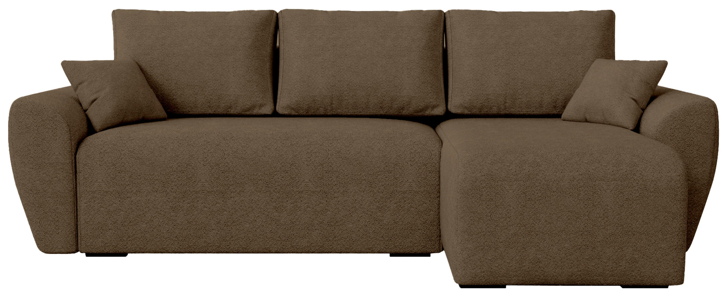 ECKSOFA Rotterdam mit Schlaffunktion Braun Bouclé - Braun, Textil (238/141cm) - Bromarkt