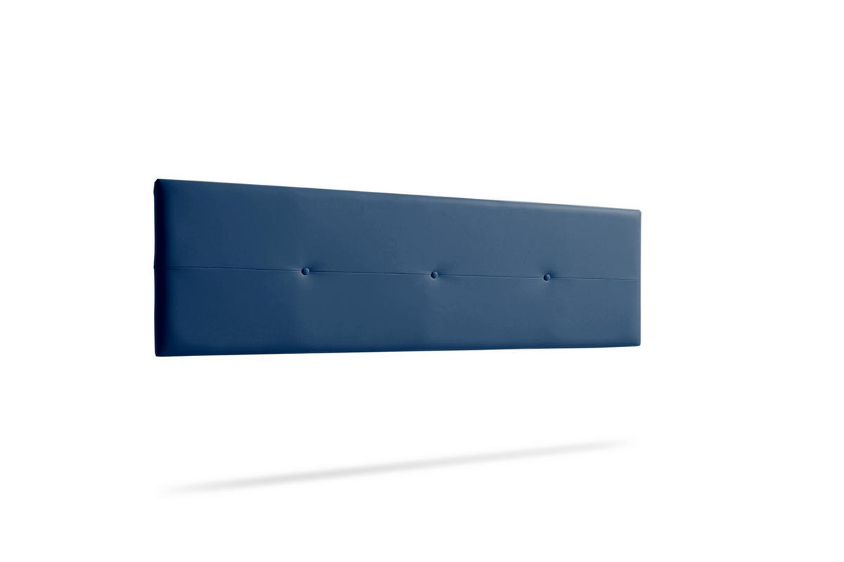 KOPFTEIL gepolstert NAPOLI Kunstleder 145x50x5 cm - Dunkelblau - Moonia - Dunkelblau, Holz (145/5/50cm)