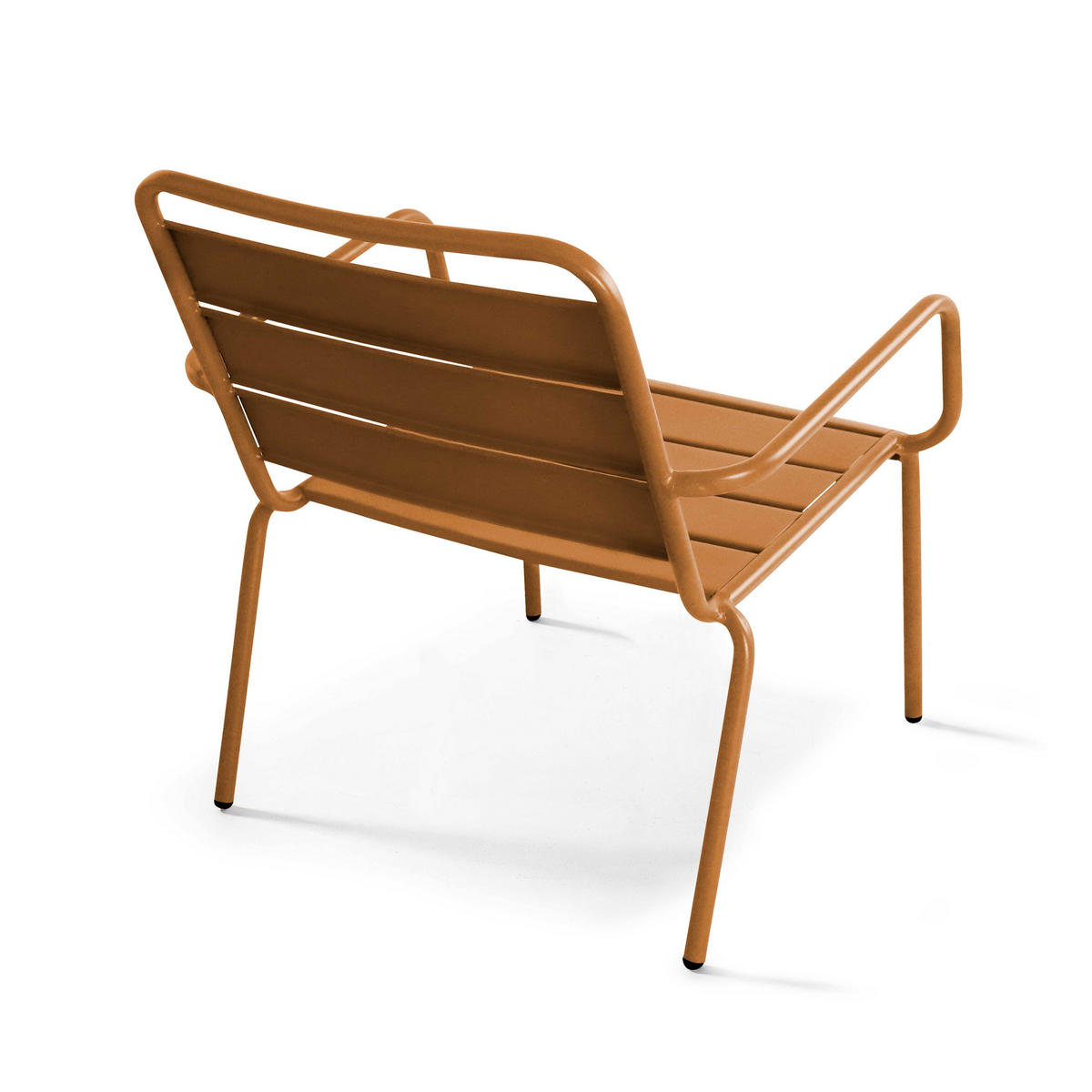 RELAXSESSEL MIT HOCKER 2-tlg., Karamell - Braun, Metall (64/72/60cm) - Oviala