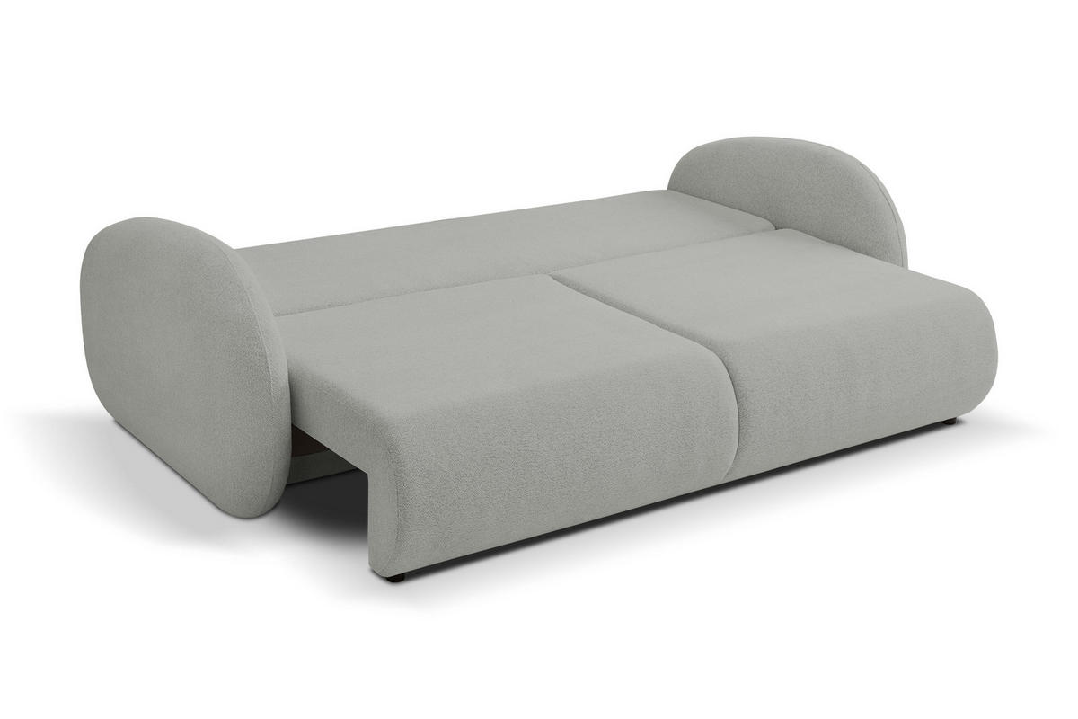 SOFA LOOP Schlaffunktion & Bettkasten PUR-Schaum Schwarze Kunststofffüße skandinavischer Stil lose Rückenkissen freistehend 234x112x86 cm Grey - Grau, Holz/Textil (234/86/112cm) - DomoHome