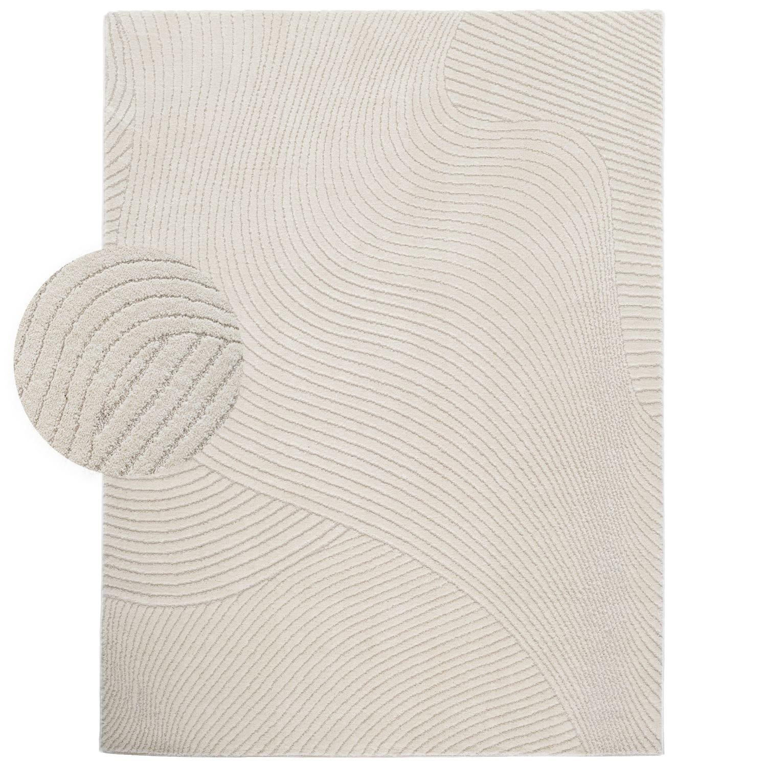 KURZFLOR-TEPPICH AURA 704 CREME 200X280 - Creme, Kunststoff (200/280cm) - Paco Home