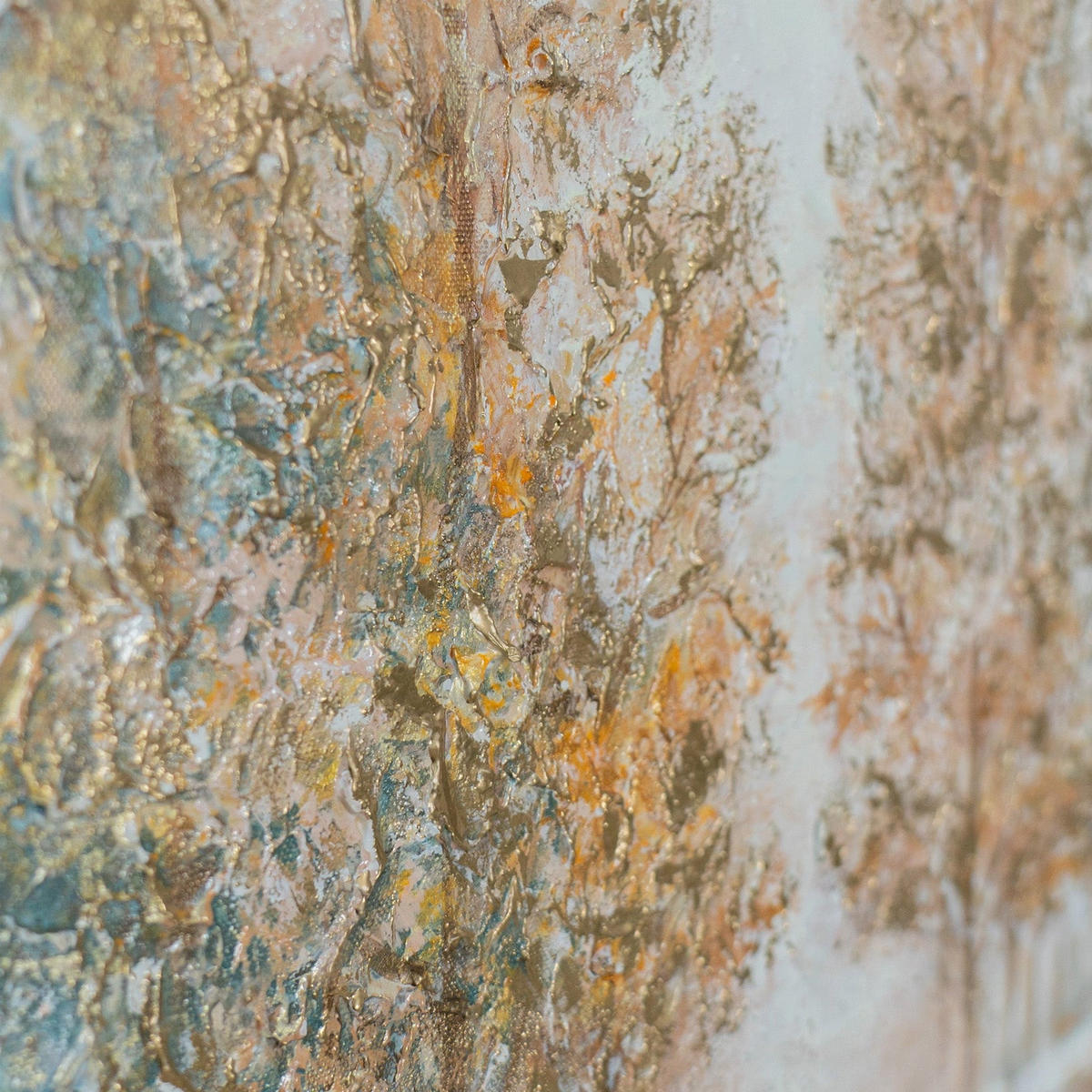 GEMÄLDE Herbstlicher Hain Schattenfugenrahmen Beige 70x50 cm - Beige, Holz (70/50cm) - YS-art gallery