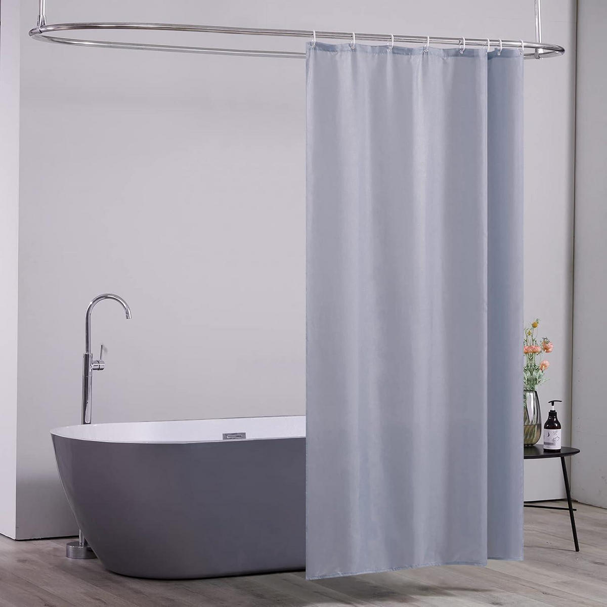 DUSCHVORHANG Textil Grau Blau 120 x 200 cm - Blau, Textil (120/200cm)