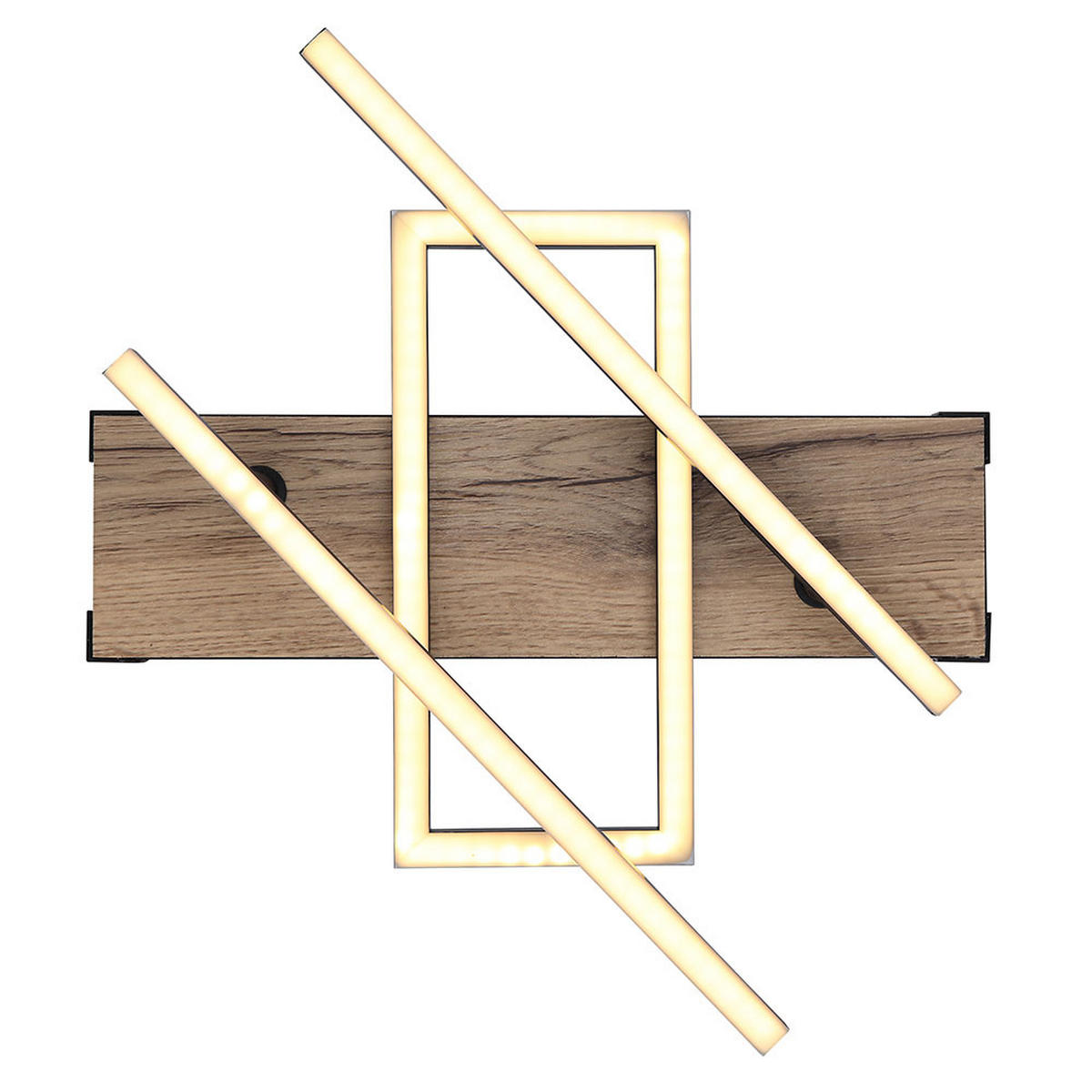 LED DECKENLEUCHTE Holzoptik Schwarz - Schwarz, Metall (68/22/11.5cm) - Globo Lighting