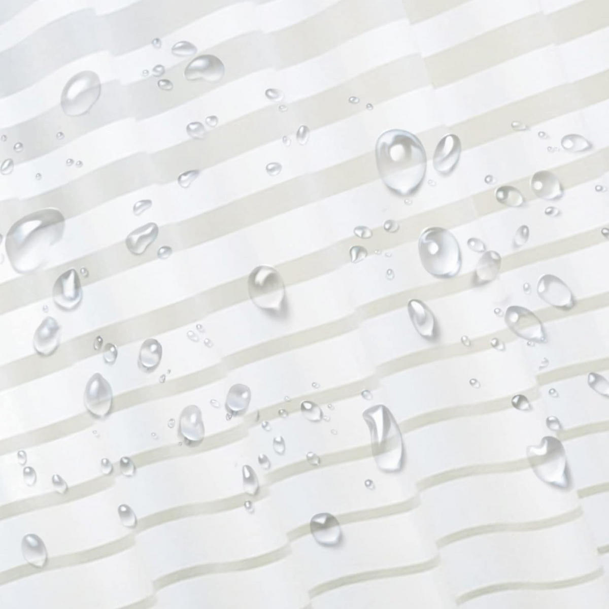 DUSCHVORHANG Streifen 200 x 180 cm schimmelresistent antibakteriell wasserdicht blickdicht - Transparent, Kunststoff (180/200cm) - MCBOSON