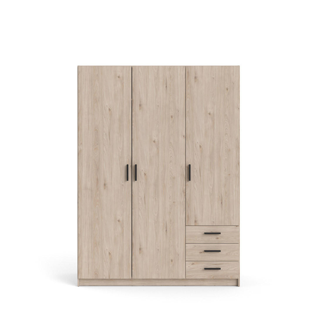 KLEIDERSCHRANK Hickory-Dekor - Braun, Holzwerkstoff (147/201/50cm) - ebuy24