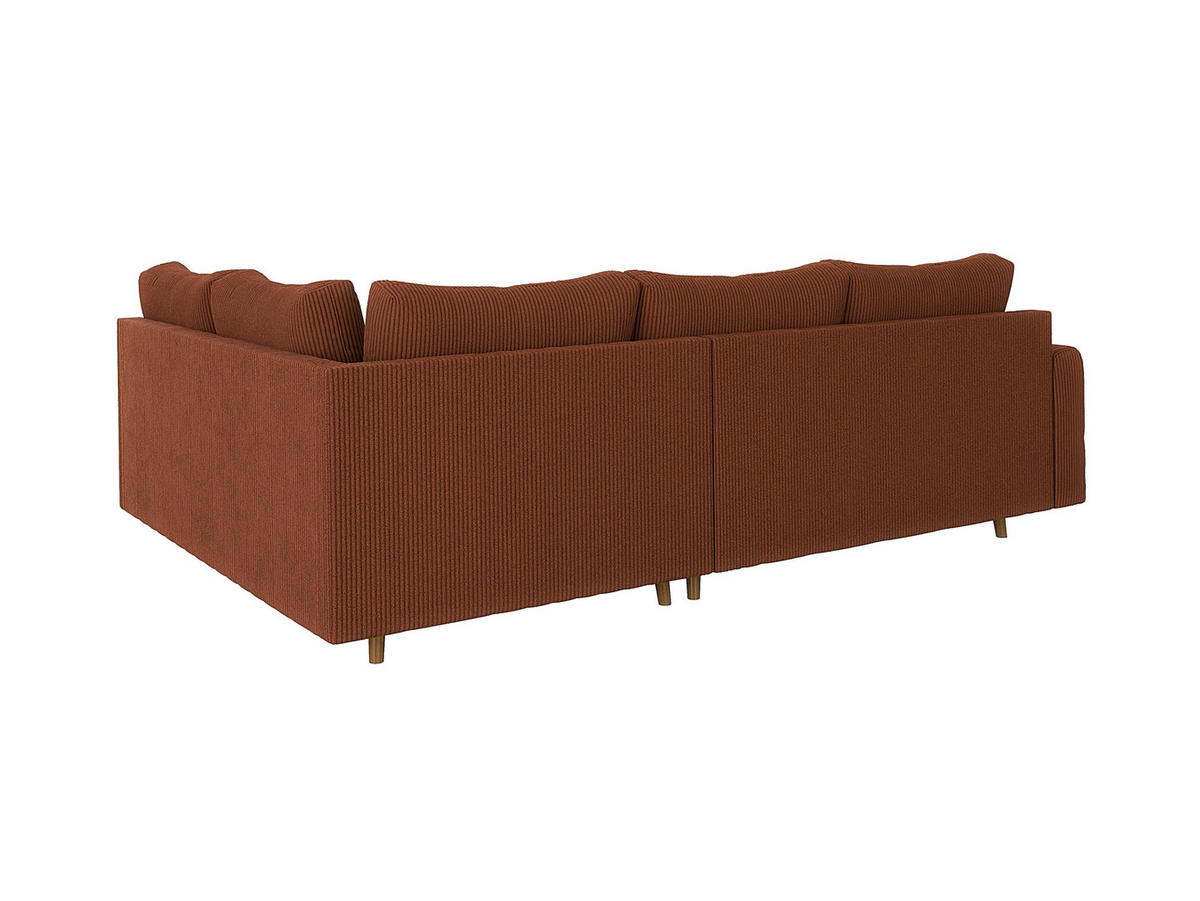 ECKSOFA Alma Terrakotta Cord - Ottomane rechts - Terracotta/Braun, Holz/Textil (231/161cm) - S-Style Möbel