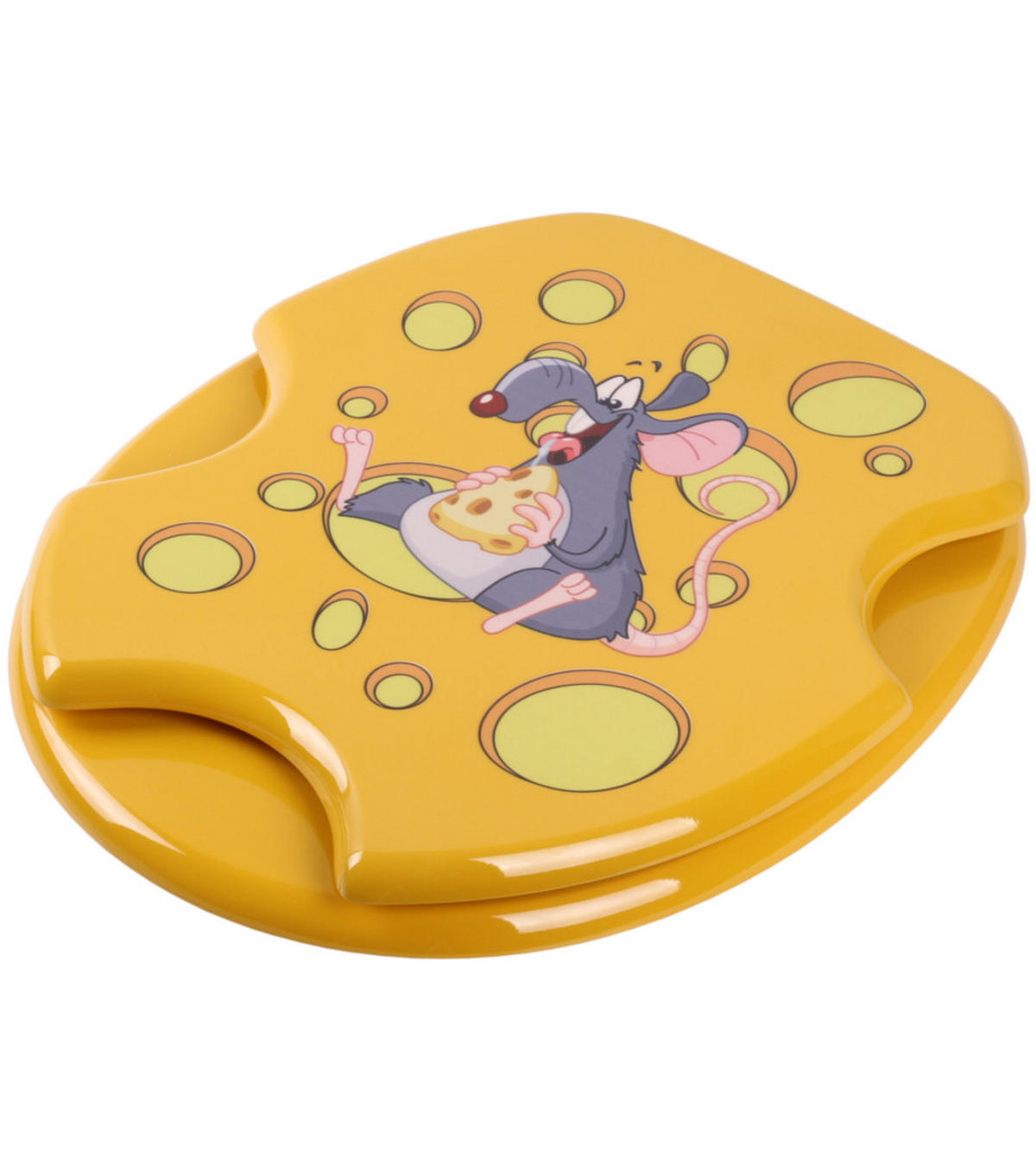 WC-SITZ mit Absenkautomatik Cheesy - Gelb, Holzwerkstoff (38/6/47cm) - Sanilo