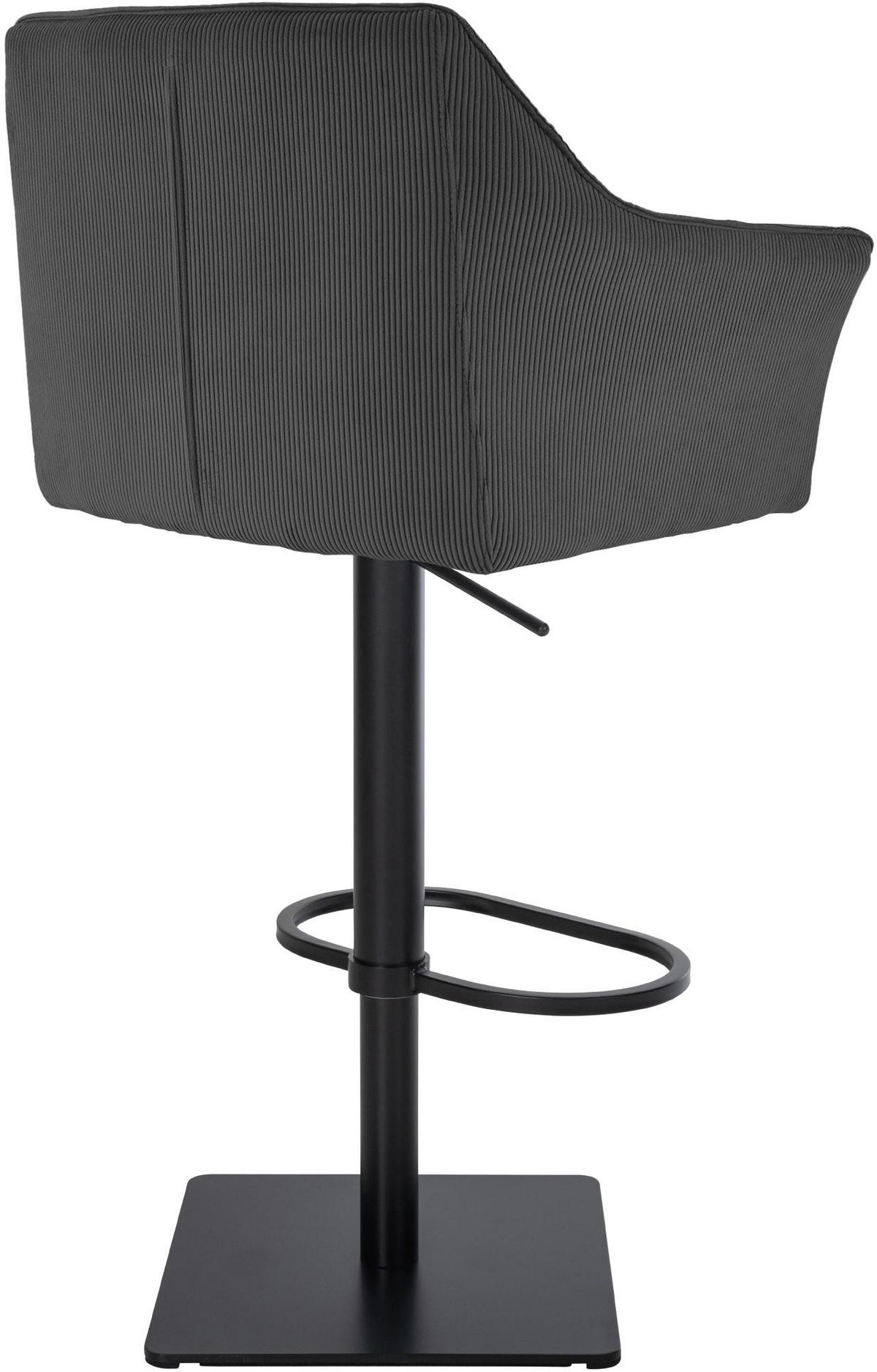 BARHOCKER Cord Dunkelgrau - Dunkelgrau/Schwarz, Textil/Metall (64/88/45cm) - CLP