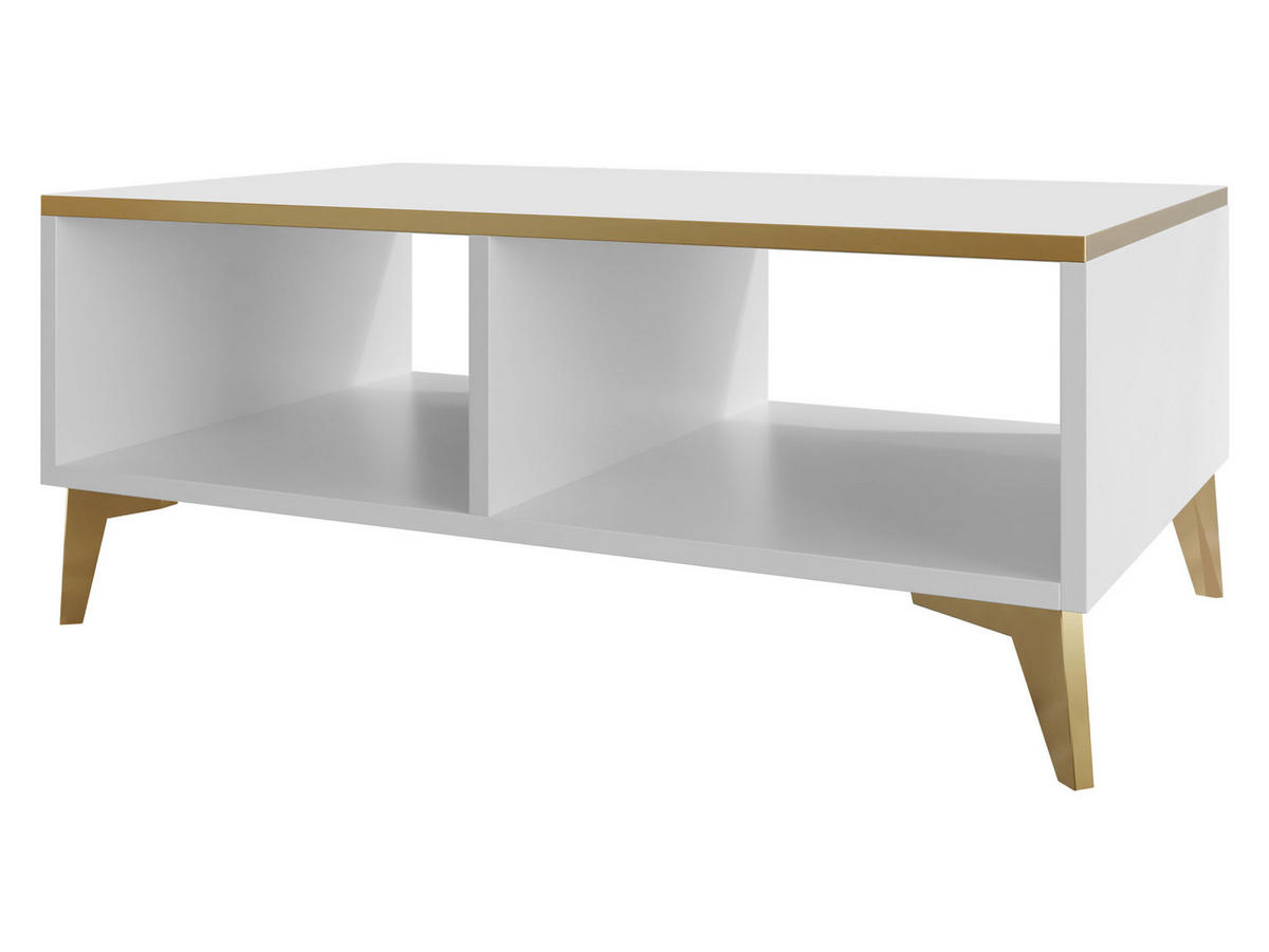 COUCHTISCH Alrik - Goldfarben/Weiß, Holzwerkstoff/Kunststoff (50/100/40cm) - MIRJAN24