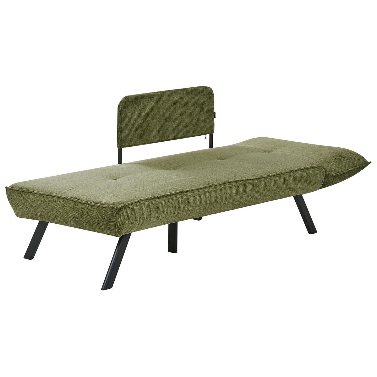 ČALOUNĚNÉ lehátko chaise longue pravostranné Zelené Rocamadour - černá/zelená barva, textil (150/83/72cm) - Beliani