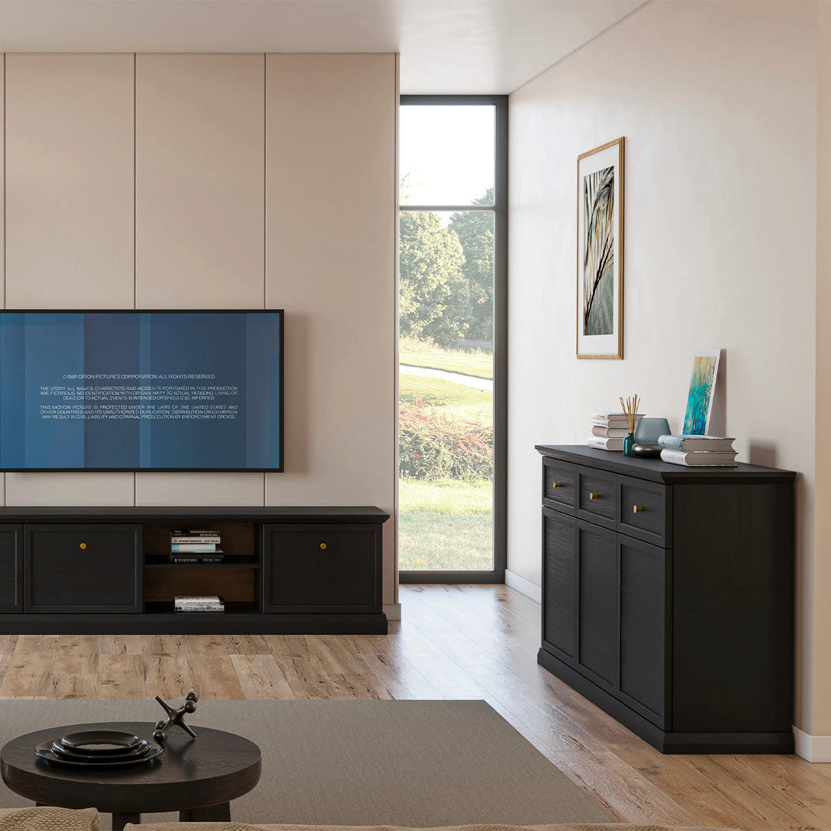 SIDEBOARD Toja Anthrazitfarbenes Holz - Braun, Holzwerkstoff (145.7/86/39.5cm) - Petits-meubles