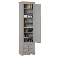 SCHUHSCHRANK TEQUILA - Braun/Grau, Holz (53/190/38cm) - IDIMEX