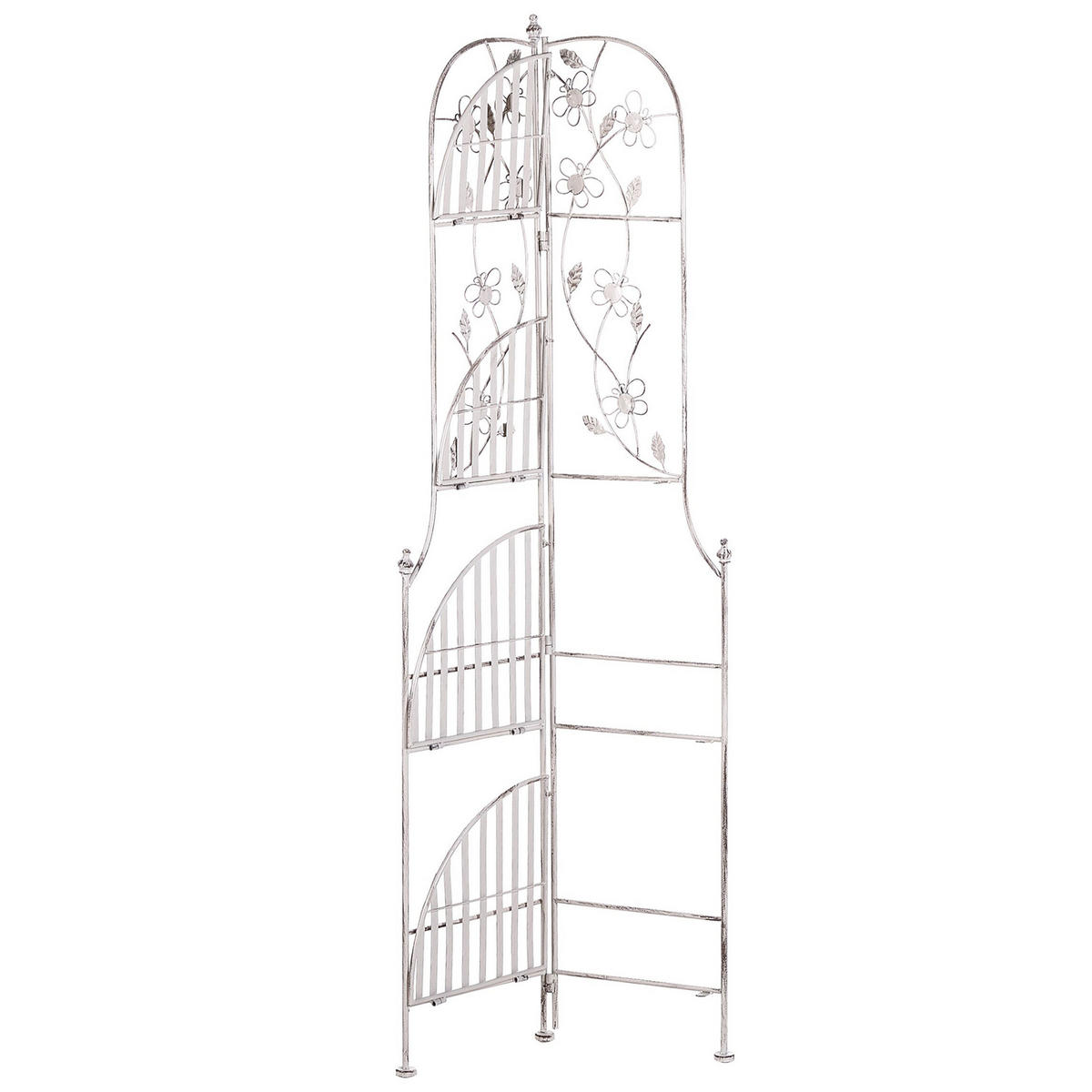 ECKREGAL weiß Metall 4 Ablageflächen klappbar Biella - Weiß, Metall (35/158/35cm) - Beliani