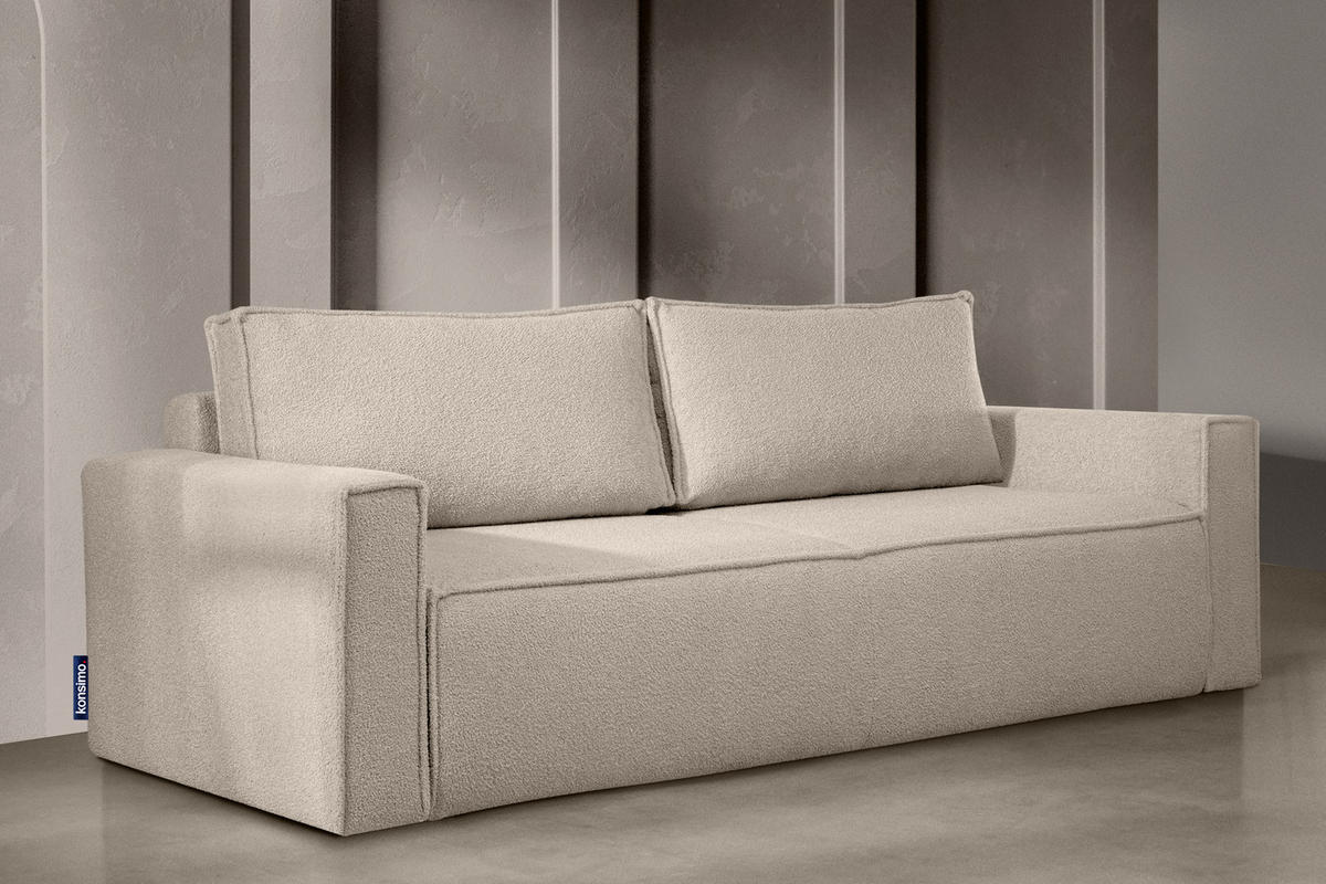 3-SITZER-SOFA NAPI II mit Schlaffunktion, elfenbein - Creme/Weiß, Textil (228/89/101cm) - KONSIMO®