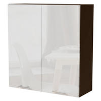 HÄNGESCHRANK Essen W4/90 Weiß Hochglanz / Lava Matt 90 / 32,5 / 96cm - Dunkelgrau/Weiß Hochglanz, Holz/Holzwerkstoff (90/96/32.5cm) - Feldmann-Wohnen