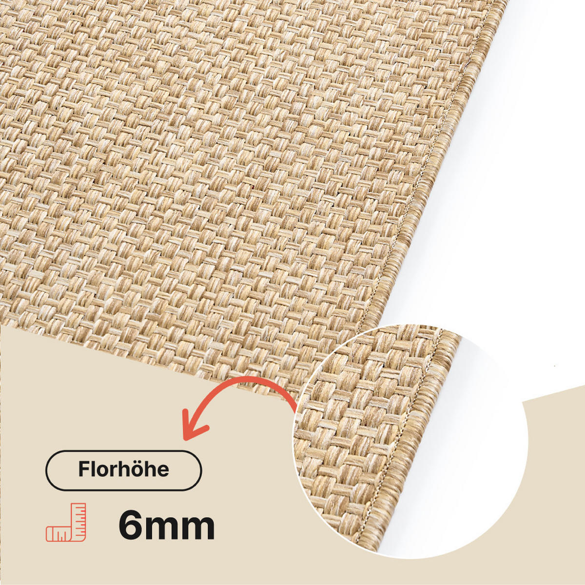TEPPICH YUCANA quadratisch beige 200/200 cm - Beige, Textil (200/200cm) - Tapiso