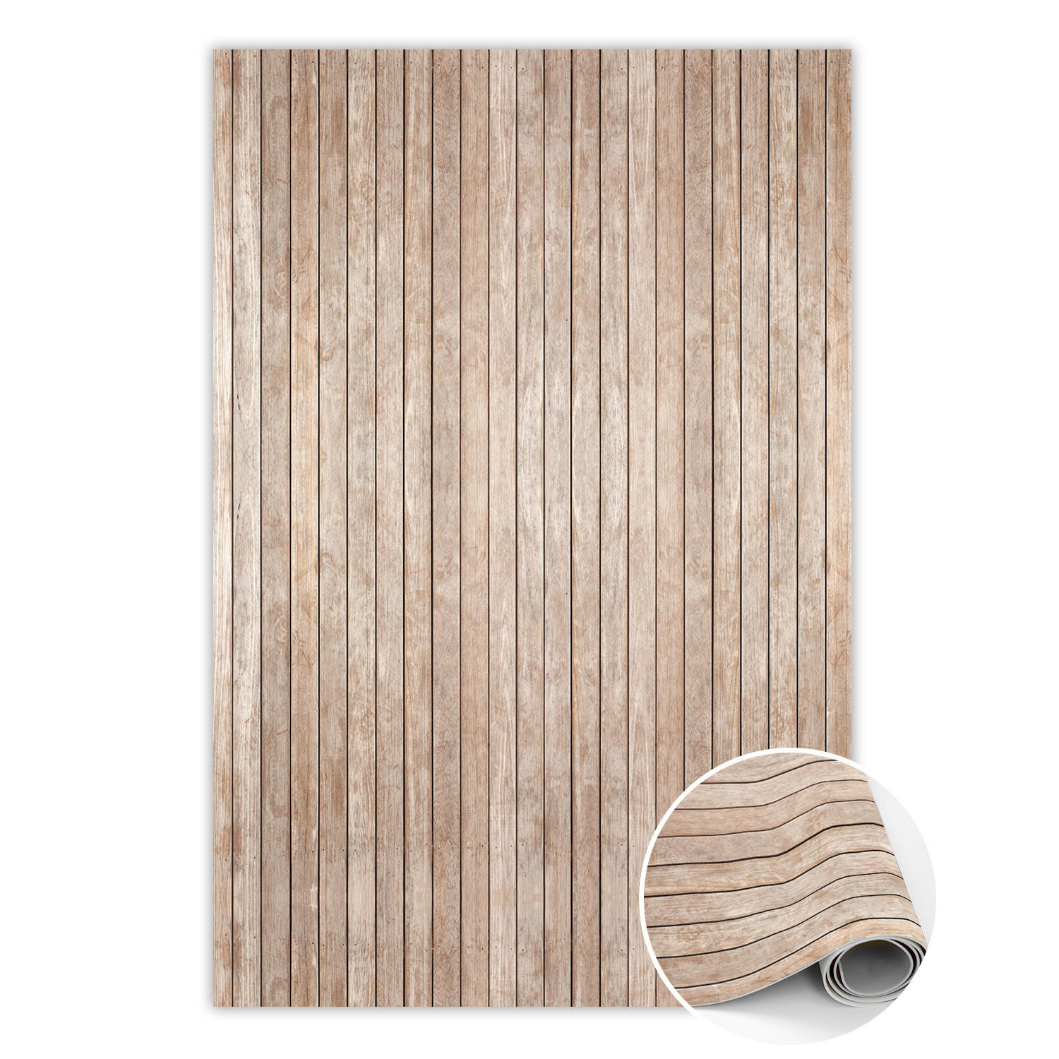 VINYL TEPPICH 100x150 cm Gestreiftes Brett - Braun, Kunststoff (100/150cm) - TULUP