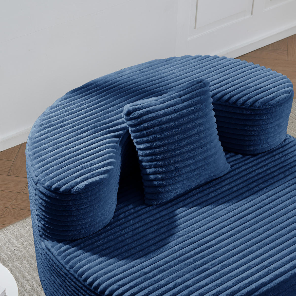 SESSEL in Cordoptik 112 x 105 x 59 cm Blau - Blau, Kunststoff (105/59/112cm) - Beauniv