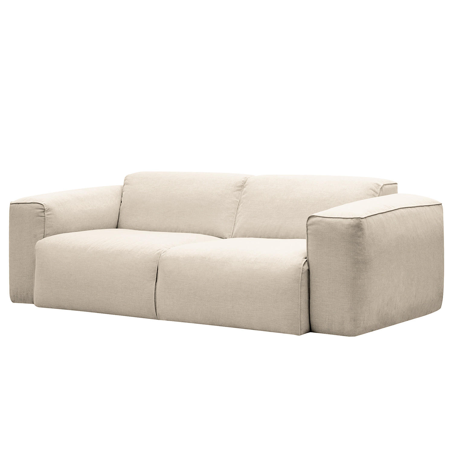 2-SITZER SOFA - Beige/Schwarz, Textil (220/71/102cm) - home24