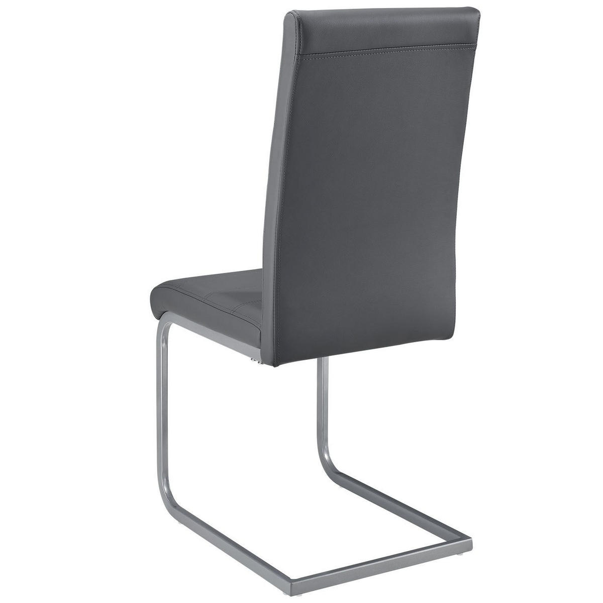 SCHWINGSTUHL Vegas grau Kunstleder (4er Set) - Grau, Textil (41/101/52cm) - Juskys