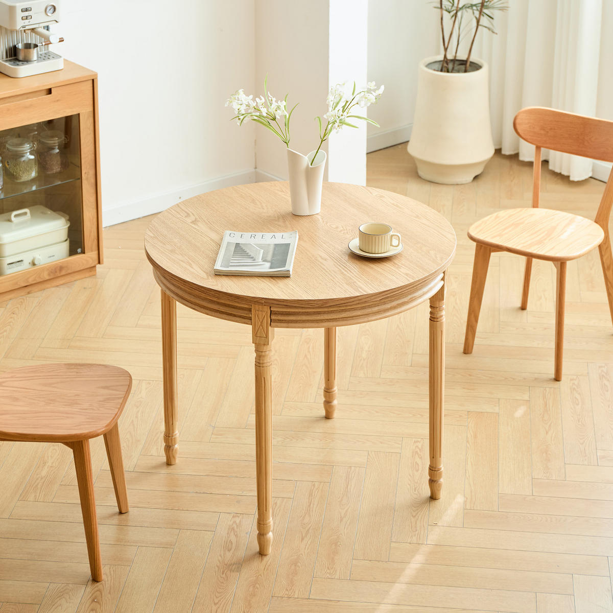 ESSTISCH Rund Braun 90 x 90 x 75 (cm) - Braun, Holz (90/90/80cm) - Nordlys