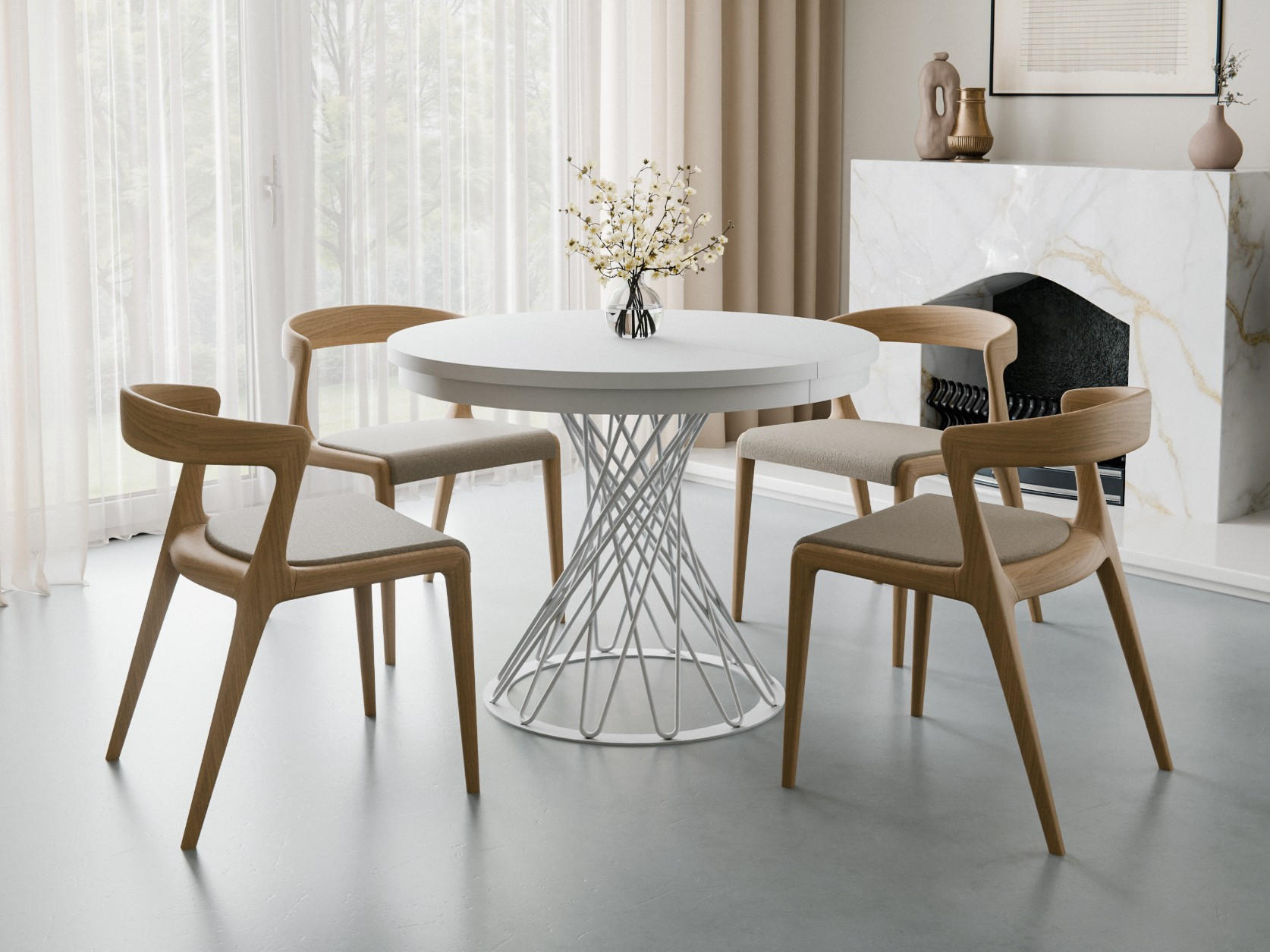 ESSTISCH 120-160 LUKO Weiß - Weiß, Holzwerkstoff (120/120/77cm) - Compleo24