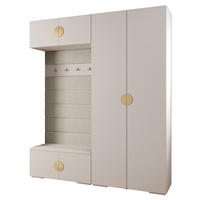 GARDEROBEN-SET 236,7/200/47 - Goldfarben/Weiß, Holz/Kunststoff (200/236.7/47cm) - Abiks Möbel