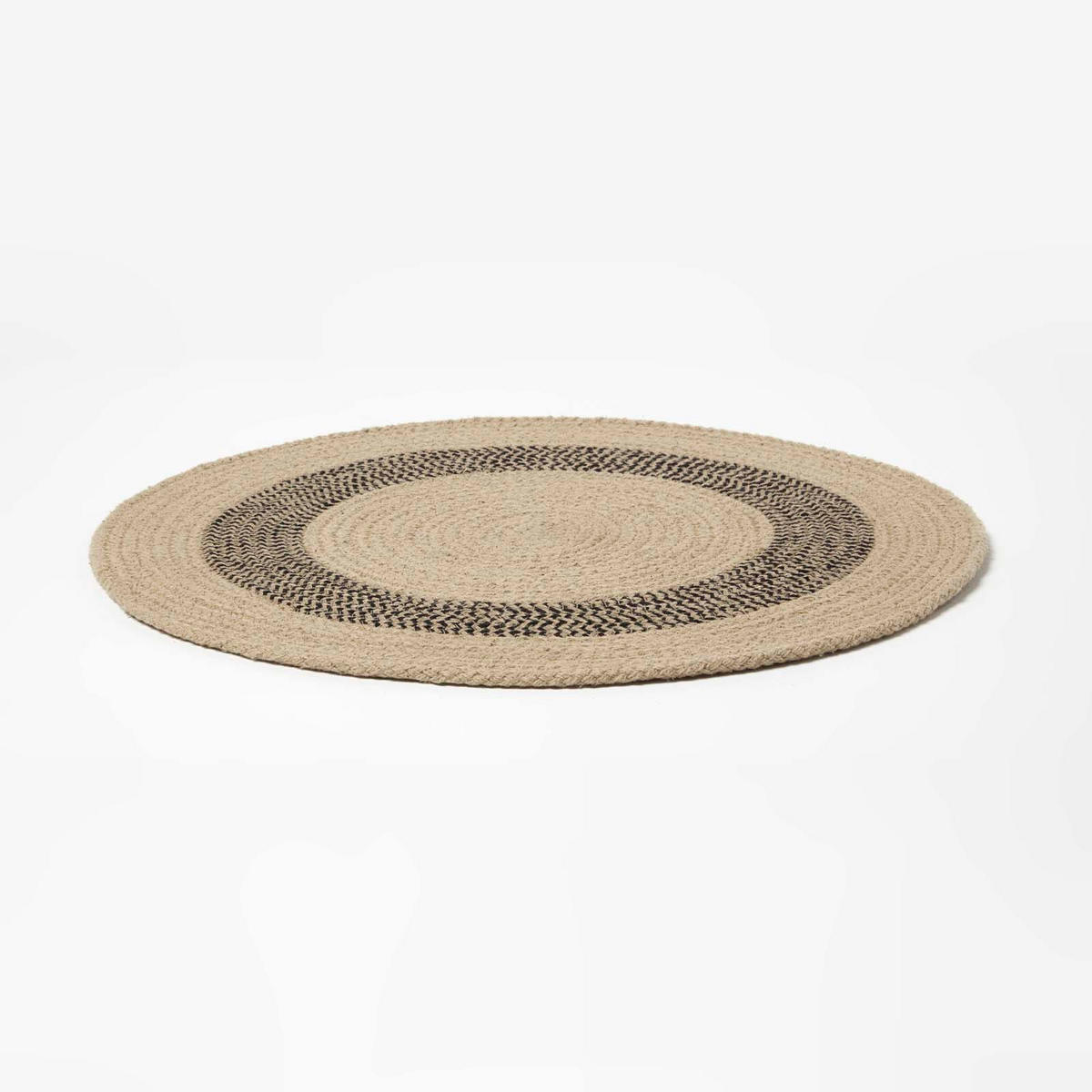 TISCHSET rund im 4er-Set 40 cm, schwarz-natur aus Baumwolle - Schwarz/Braun, Textil (40/40cm) - Homescapes