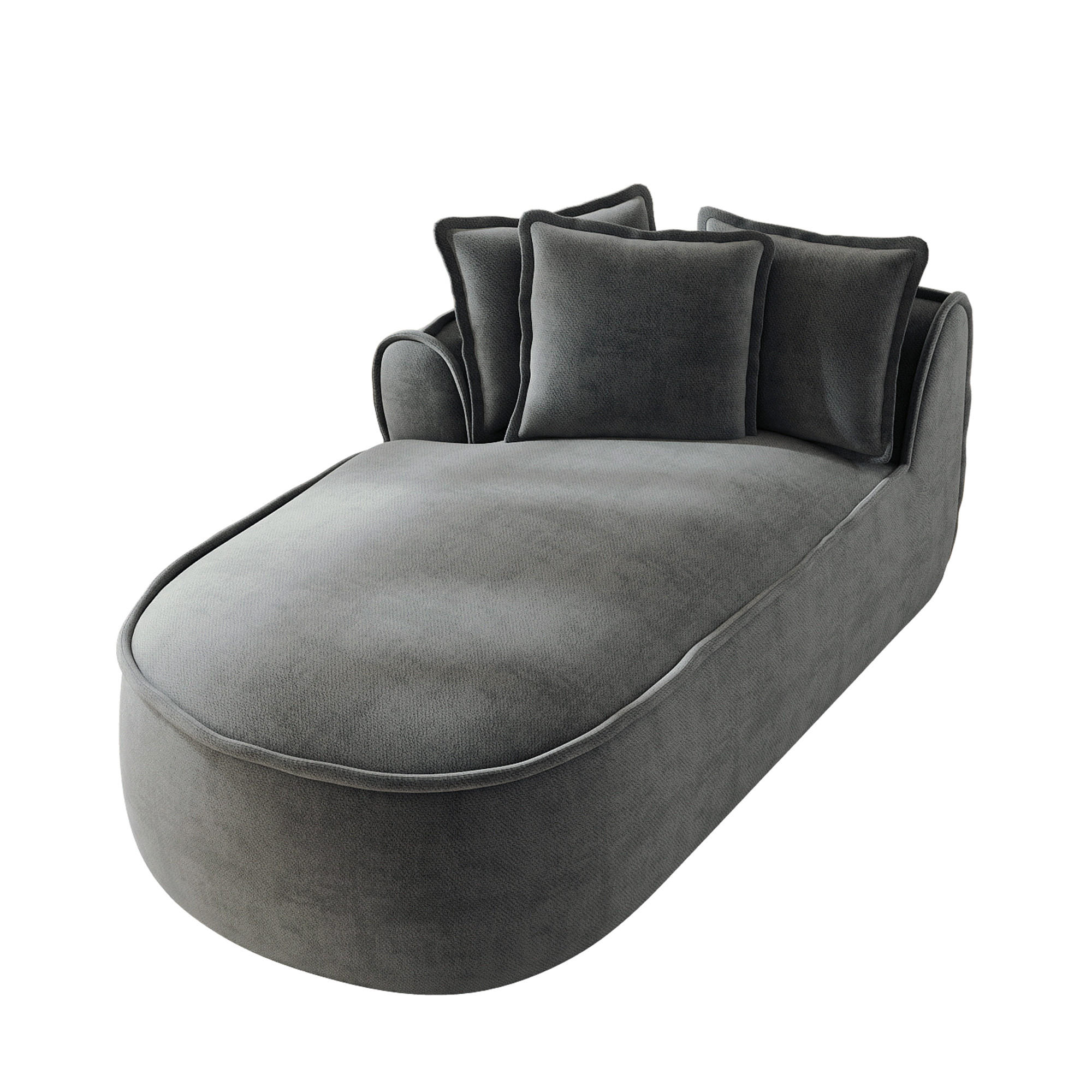 RÉCAMIERE linke Chaiselongue mit Kissen, DE-42643, Grau - Grau, Textil (164/67/92cm) - ComfortXL