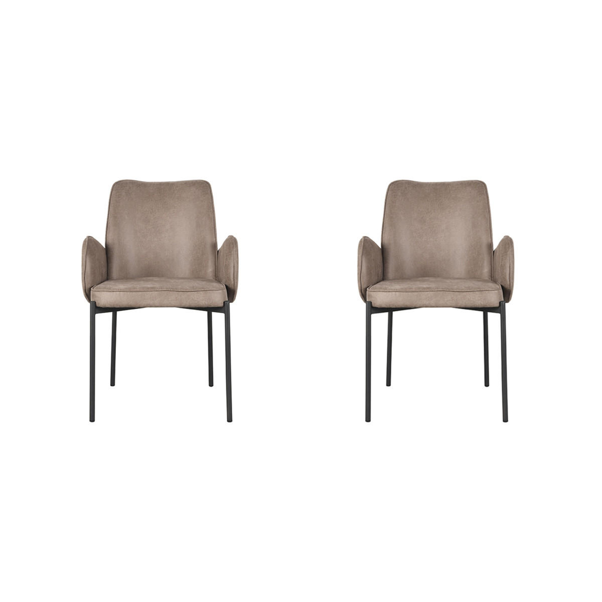 ESSZIMMERSTUHL Joni Taupe 60/55/86 cm 2er-Set - Taupe, Textil (55/86/60cm) - LABEL51