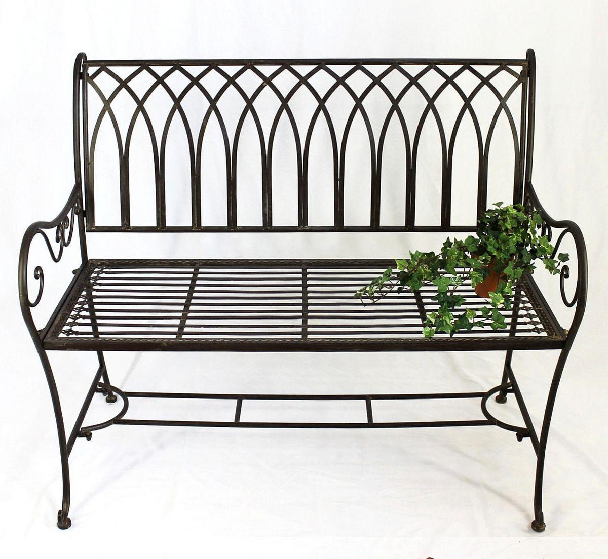 GARTENBANK 2-Sitzer Metall Braun 110/60/96 cm - Braun, Metall (110/96/60cm) - DanDiBo