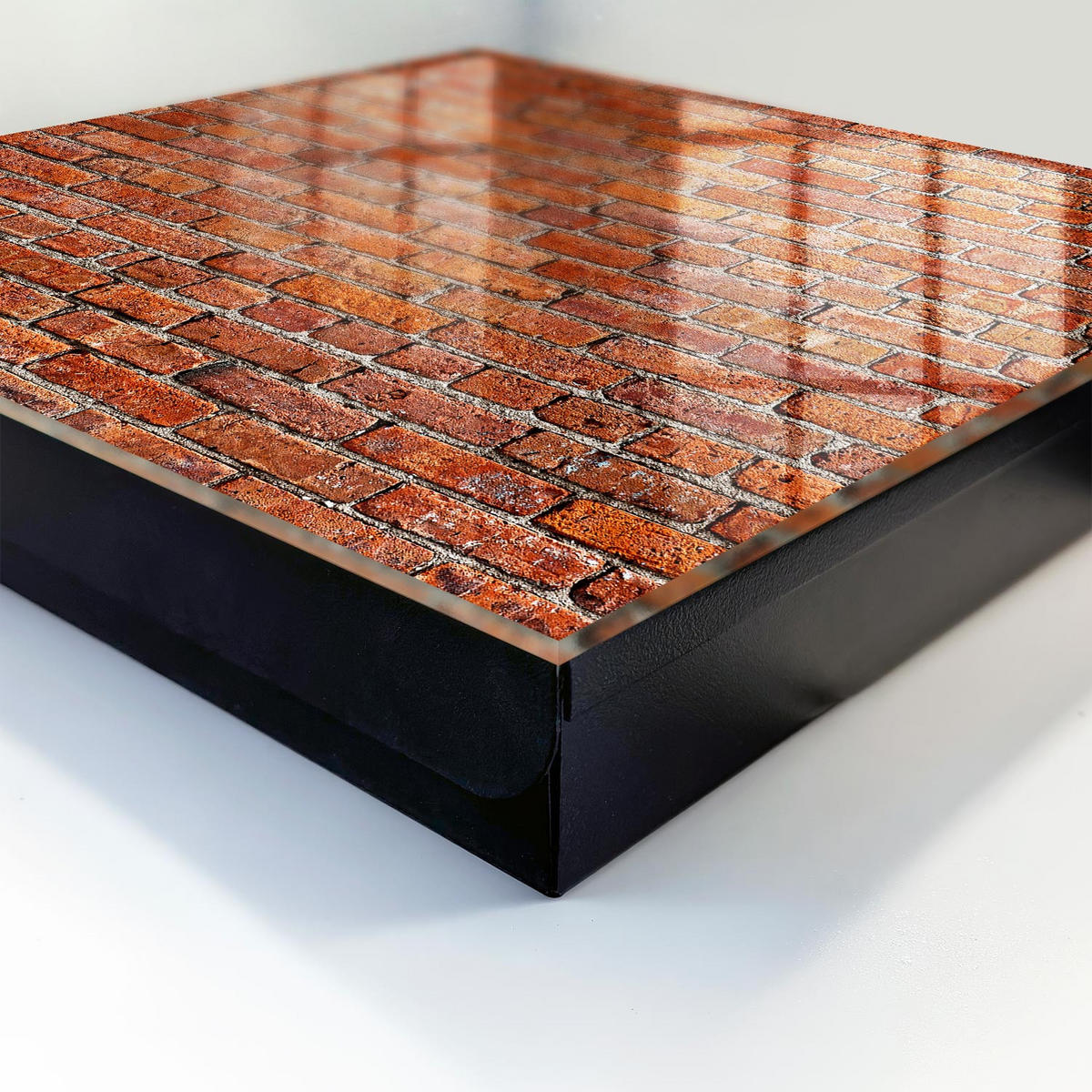 SCHLÜSSELBOX Schwarz 30x30 cm- Türöffnung nach rechts - Ziegelmauer - Rot, Metall (30/30/5cm) - TULUP