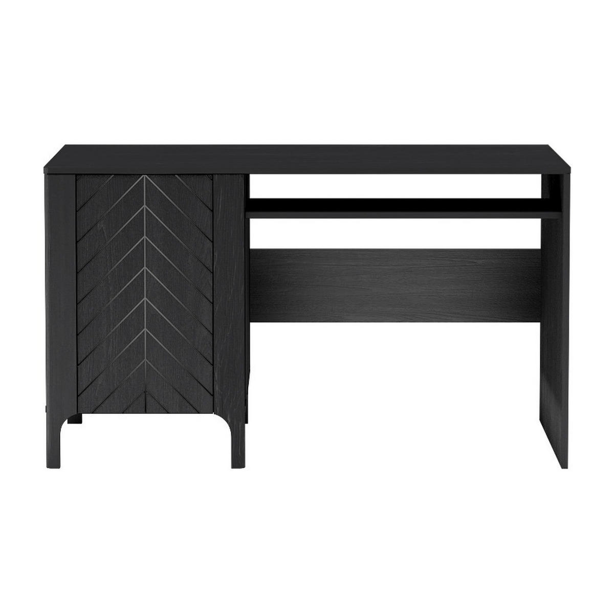 SCHREIBTISCH Malumi MM-9 135 x 60 x 77,5 cm Schwarz Paintflow - Schwarz, Holzwerkstoff (60/135/77.5cm) - Koseto