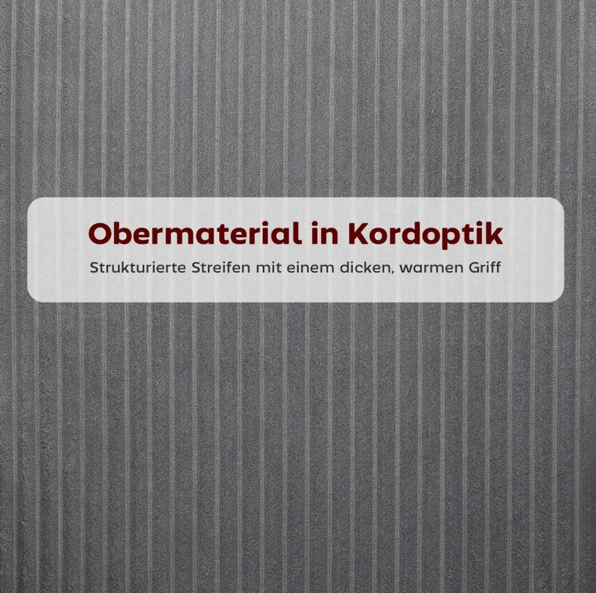 STUHL 62.5x57x85.5 cm in Grau, gepolstert mit Cordbezug, Wannenform, Stahlbeine - Grau, Textil (57/85.5/62.5cm) - Modfu