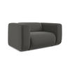 SESSEL Samt Stoff Grau - Dunkelgrau/Schwarz, Kunststoff/Textil (137/70/89cm) - Makamii