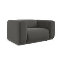 SESSEL Samt Stoff Grau - Dunkelgrau/Schwarz, Kunststoff/Textil (137/70/89cm) - Makamii