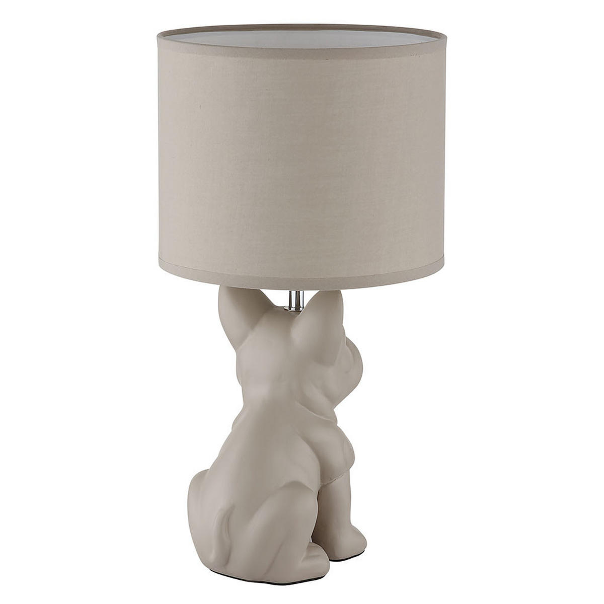 TISCHLEUCHTE Keramik Sandfarben Hunde Design - Beige, Textil (22/22/40cm) - Globo Lighting