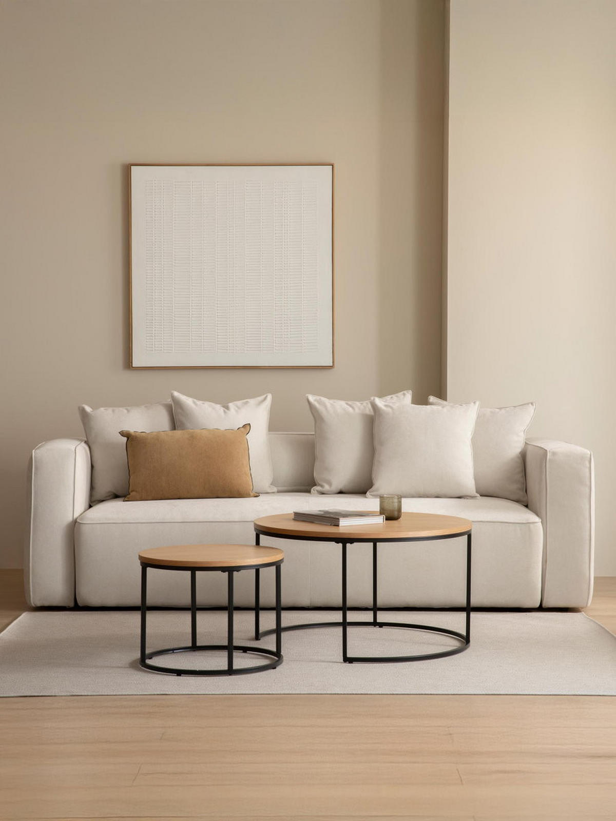 COUCHTISCH Velletri Natürlich - Schwarz 80 cm x 45 cm - Braun, Holz (80/80/45cm) - Kenay Home